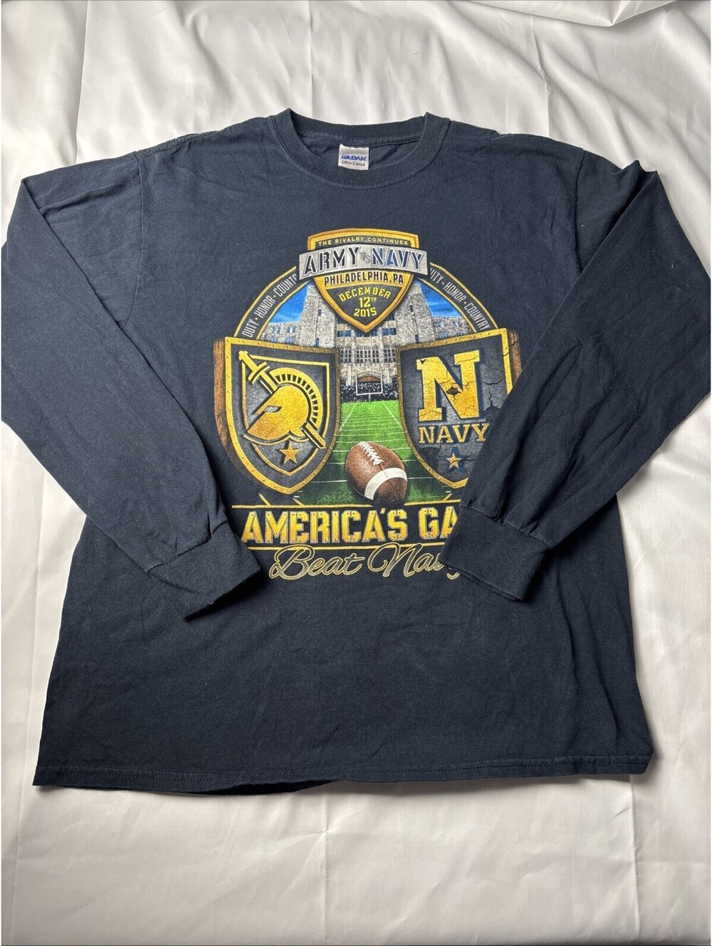 Gildan Ultra Cotton Army Navy Football Long Sleeve T-Shirt